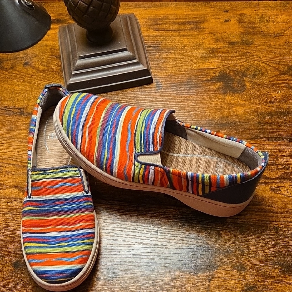 Dansko Bella Canvas Multi Stripe Slip-On Shoes